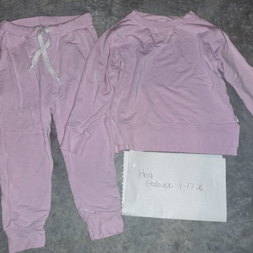 Kids Bamboo Jogger Set in Pink